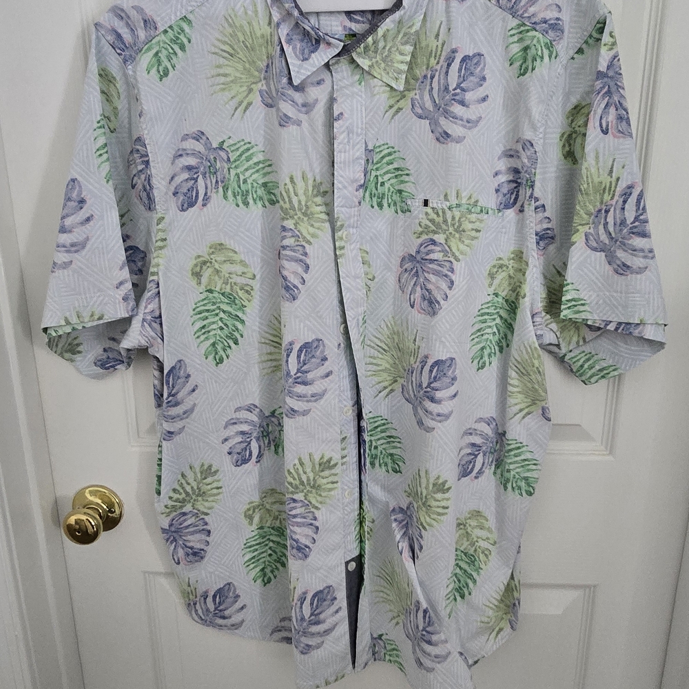 Tommy Bahama Green and Blue Tropical Casual Shirt